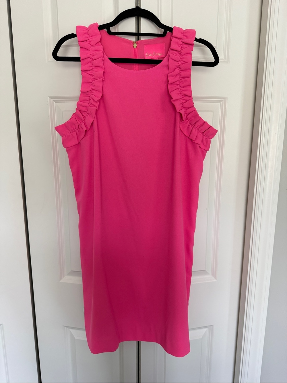 Lilly Pulitzer Women’s Kailee Ruffle Shift Dress- Hot Pink